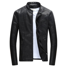 Load image into Gallery viewer, Autumn Winter Men's Casual Zipper PU Leather Jacket  Motorcycle Leather Jacket Men Leisure Clothing Men's Slim Leather Jacket