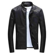 Load image into Gallery viewer, Autumn Winter Men's Casual Zipper PU Leather Jacket  Motorcycle Leather Jacket Men Leisure Clothing Men's Slim Leather Jacket