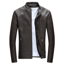 Load image into Gallery viewer, Autumn Winter Men's Casual Zipper PU Leather Jacket  Motorcycle Leather Jacket Men Leisure Clothing Men's Slim Leather Jacket