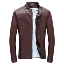 Load image into Gallery viewer, Autumn Winter Men's Casual Zipper PU Leather Jacket  Motorcycle Leather Jacket Men Leisure Clothing Men's Slim Leather Jacket